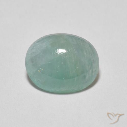 1.64ct طبيعي تركواز باهت غرانديديريت, بيضوي, نصف شفاف
