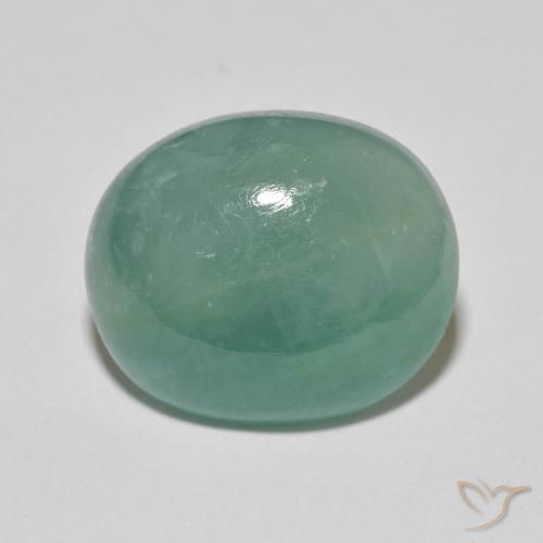 8.97ct طبيعي أخضر مزرق متوسط غرانديديريت, بيضوي, نصف شفاف