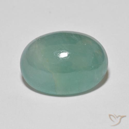 8.02ct طبيعي أخضر مزرق غرانديديريت, بيضوي, نصف شفاف