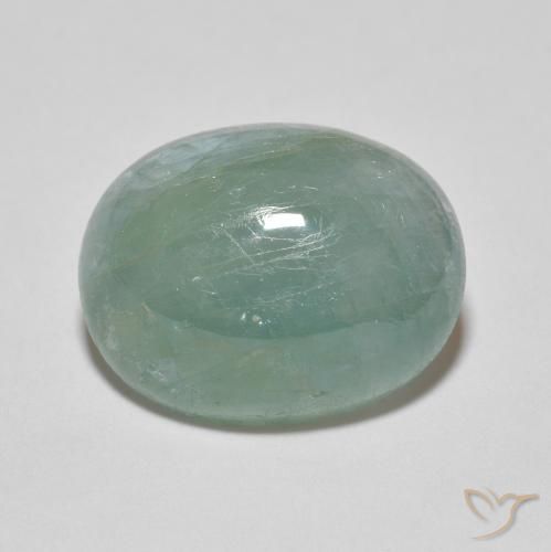 8.65ct طبيعي أزرق أخضر فاتح غرانديديريت, بيضوي, نصف شفاف