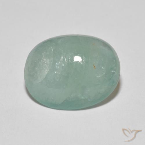 6.72ct طبيعي أزرق مخضر باهت غرانديديريت, بيضوي, نصف شفاف