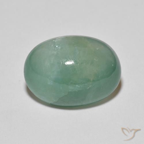 8.15ct طبيعي أخضر مزرق غرانديديريت, بيضوي, نصف شفاف