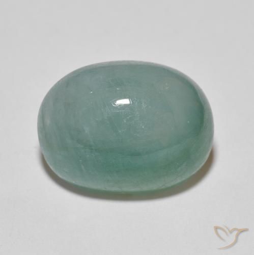 9.51ct طبيعي أخضر مزرق فاتح غرانديديريت, بيضوي, نصف شفاف