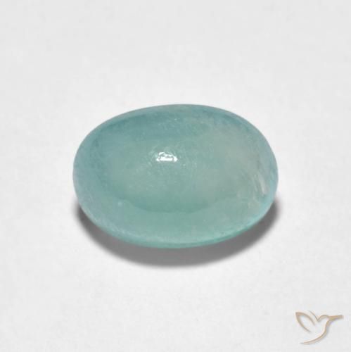 2.06ct طبيعي أخضر أزرق فاتح غرانديديريت, بيضوي, نصف شفاف