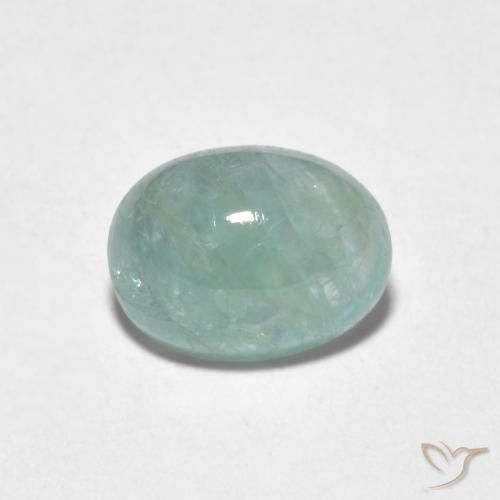 1.82ct طبيعي أزرق مخضر باهت غرانديديريت, بيضوي, نصف شفاف