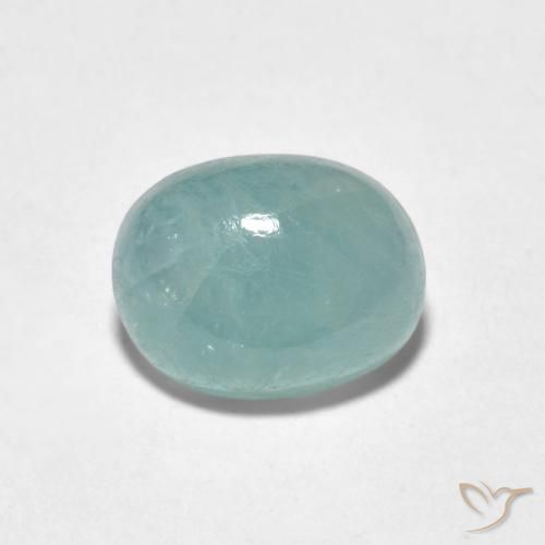 2.07ct طبيعي أخضر-أزرق باهت غرانديديريت, بيضوي, نصف شفاف