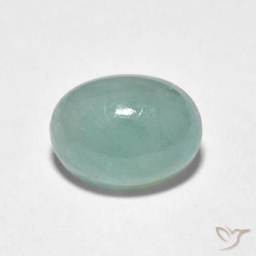 2.10ct طبيعي أخضر مزرق فاتح غرانديديريت, بيضوي, نصف شفاف