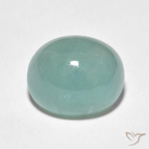6.15ct طبيعي أخضر مزرق فاتح غرانديديريت, بيضوي, نصف شفاف