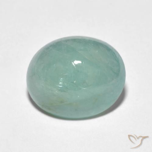 5.05ct طبيعي أخضر مزرق فاتح غرانديديريت, بيضوي, نصف شفاف