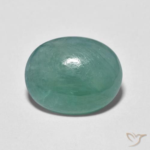 3.45ct طبيعي ازرق مخضر غرانديديريت, بيضوي, نصف شفاف