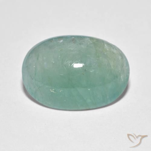 6.34ct طبيعي أخضر مزرق غرانديديريت, بيضوي, نصف شفاف