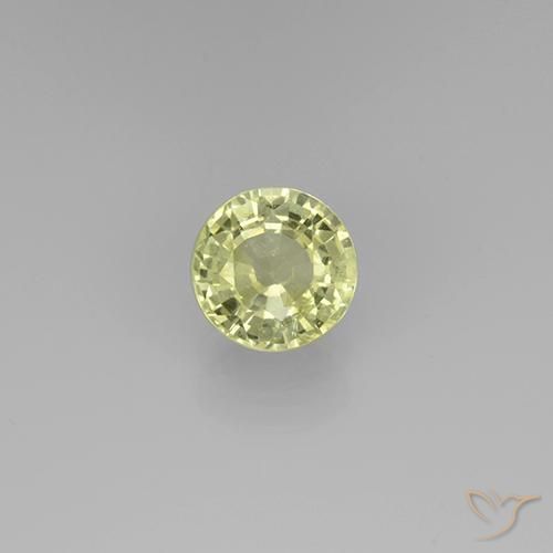 0.72ct طبيعي أصفر فاتح عقيق غروسوليت, دائري, قليلا جدا