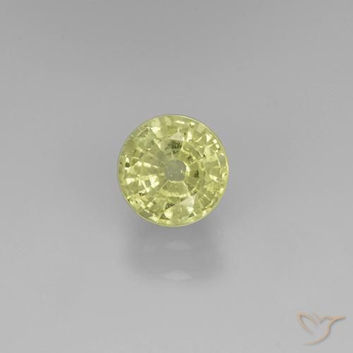 0.74ct طبيعي أصفر فاتح عقيق غروسوليت, دائري, قليلا جدا