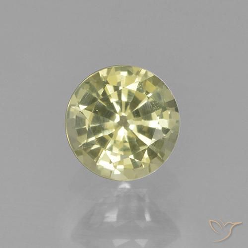 0.60ct طبيعي أصفر فاتح عقيق غروسوليت, دائري, VVS