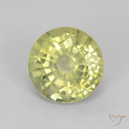 0.65ct طبيعي أصفر فاتح-متوسط عقيق غروسوليت, دائري, VVS-VS