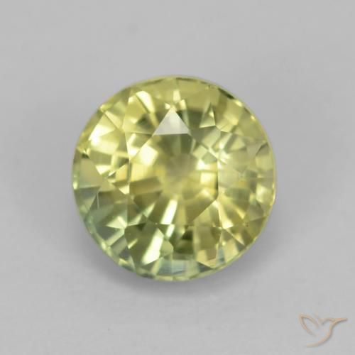 0.69ct طبيعي أصفر متوسط عقيق غروسوليت, دائري, VVS-VS