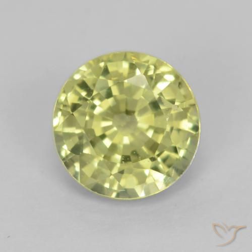 0.65ct طبيعي أصفر متوسط عقيق غروسوليت, دائري, VVS-VS