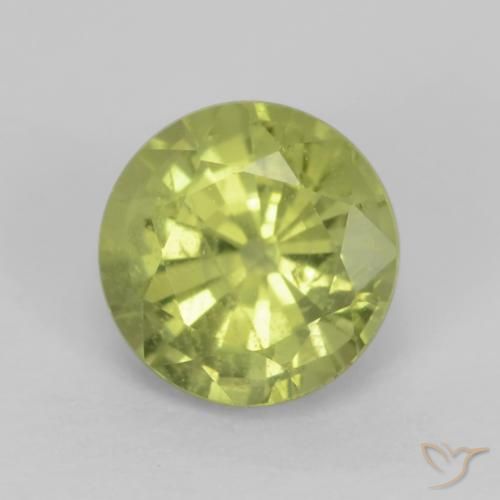 0.67ct طبيعي أصفر ليمونى فاتح عقيق غروسوليت, دائري, قليلا جدا