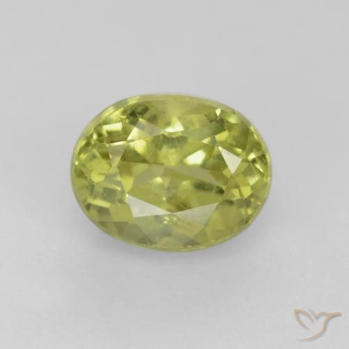 0.66ct طبيعي أصفر مخضر فاتح عقيق غروسوليت, بيضوي, قليلا جدا