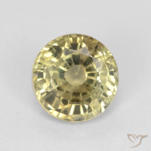 0.65ct طبيعي أصفر-ذهبى فاتح عقيق غروسوليت, دائري, قليلا جدا