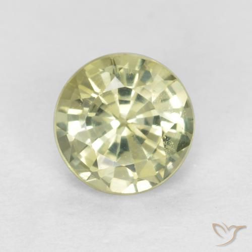 0.56ct طبيعي أصفر فاتح عقيق غروسوليت, دائري, قليلا جدا