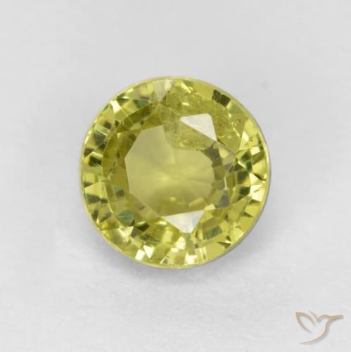 0.54ct طبيعي أصفر مخضر عقيق غروسوليت, دائري, VS-SI, Photo A