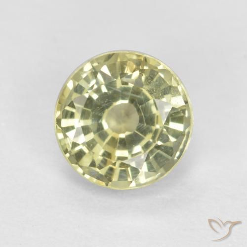 0.59ct طبيعي أصفر متوسط عقيق غروسوليت, دائري, VS-SI