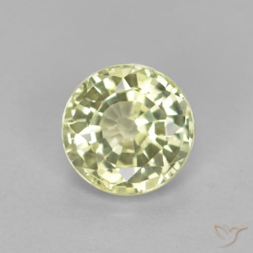 0.54ct طبيعي أصفر مخضر فاتح عقيق غروسوليت, دائري, قليلا جدا