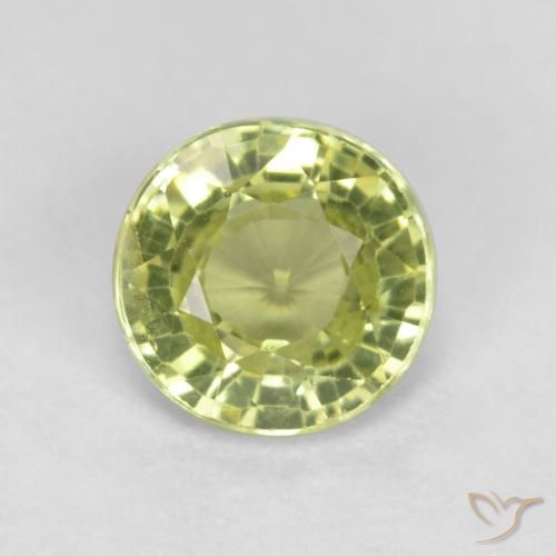 0.51ct طبيعي أخضر أصفر عقيق غروسوليت, دائري, قليلا جدا