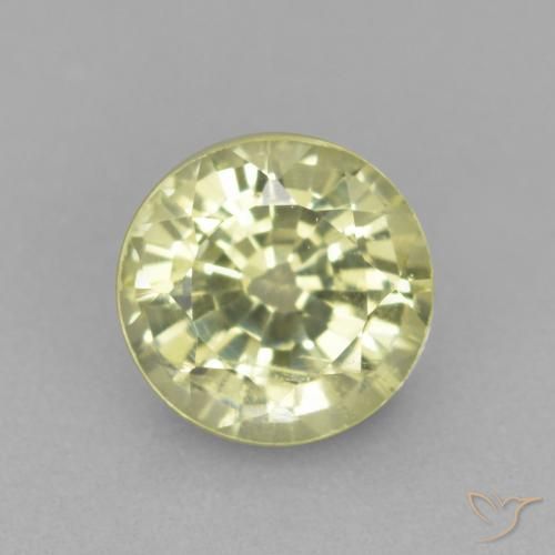 0.56ct طبيعي أصفر فاتح عقيق غروسوليت, دائري, VS-SI