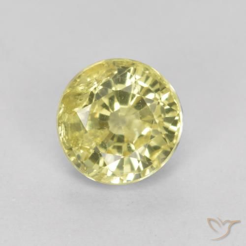 0.46ct طبيعي أصفر فاتح عقيق غروسوليت, دائري, VS-SI