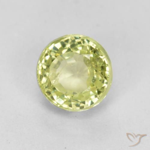 0.54ct طبيعي أصفر مخضر عقيق غروسوليت, دائري, VS-SI