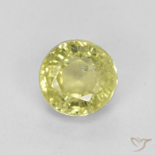 0.47ct طبيعي أصفر باهت جدا عقيق غروسوليت, دائري, VS-SI