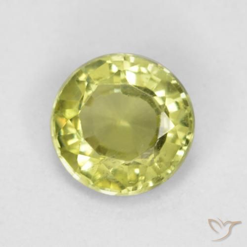 0.43ct طبيعي أصفر فاتح عقيق غروسوليت, دائري, قليلا جدا
