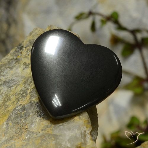 23.44ct طبيعي رمادة أسود هيماتيت حجر الدم, قلب, غير شفاف