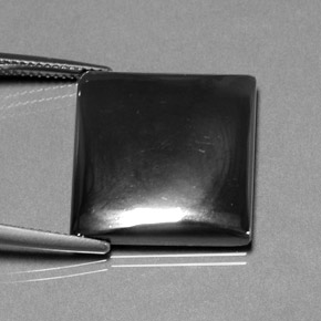 هيماتيت حجر الدم رمادة أسود طبيعي، باجيت، 27.88 قيراط، غير شفاف