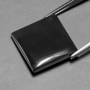 هيماتيت حجر الدم رمادة أسود طبيعي، باجيت، 27.88 قيراط، غير شفاف