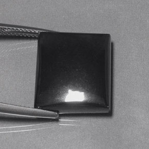 هيماتيت حجر الدم رمادة أسود طبيعي، باجيت، 29.22 قيراط، غير شفاف