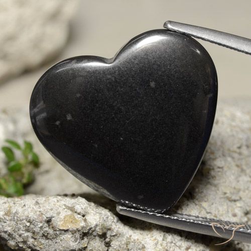 23.99ct طبيعي رمادي غامق هيماتيت حجر الدم, قلب, غير شفاف