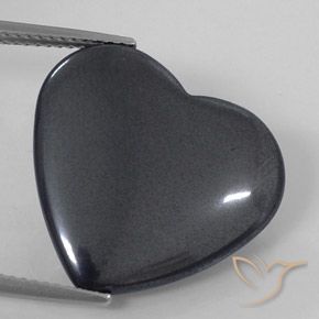 22.70ct طبيعي رمادة أسود هيماتيت حجر الدم, قلب, غير شفاف