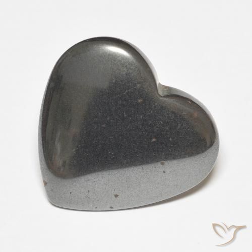 23.70ct طبيعي رمادى فضى هيماتيت حجر الدم, قلب, غير شفاف