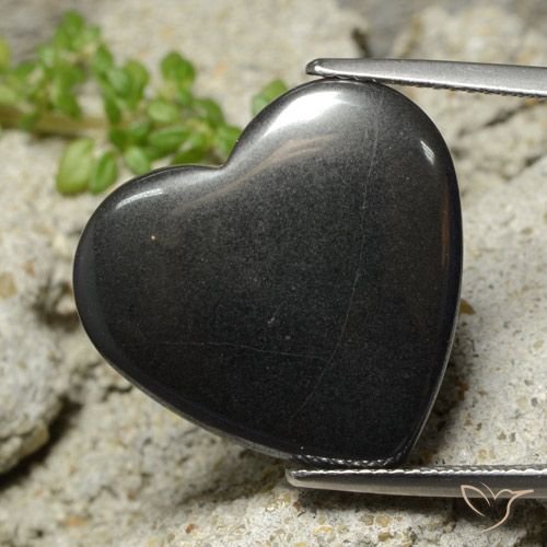 23.05ct طبيعي رمادي غامق هيماتيت حجر الدم, قلب, غير شفاف