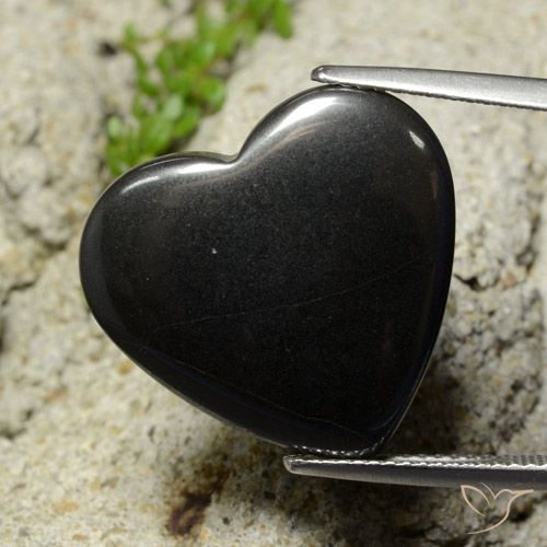 22.87ct طبيعي رمادي غامق هيماتيت حجر الدم, قلب, غير شفاف