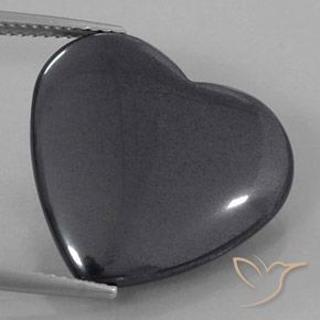 22.83ct طبيعي رمادي غامق هيماتيت حجر الدم, قلب, غير شفاف
