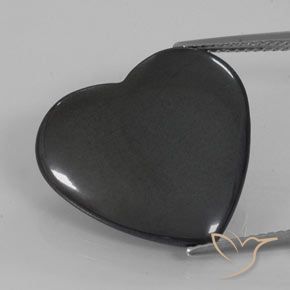 22.91ct طبيعي رمادي غامق هيماتيت حجر الدم, قلب, غير شفاف