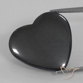 22.84ct طبيعي رمادى متوسط هيماتيت حجر الدم, قلب, غير شفاف