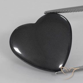 22.57ct طبيعي رمادي غامق هيماتيت حجر الدم, قلب, غير شفاف