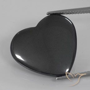 23.38ct طبيعي رمادة أسود هيماتيت حجر الدم, قلب, غير شفاف