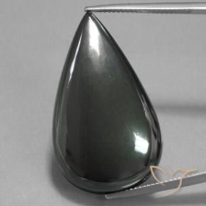 53.68ct طبيعي رمادي غامق هيماتيت حجر الدم, شكل الكمثرى, غير شفاف