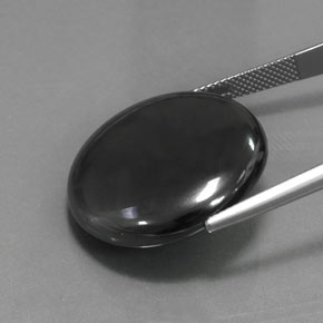 هيماتيت حجر الدم رمادة أسود طبيعي، قصة دائرى، 52.97 قيراط، غير شفاف